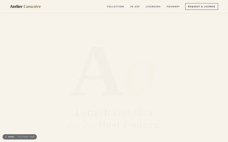 Atelier Caractère homepage