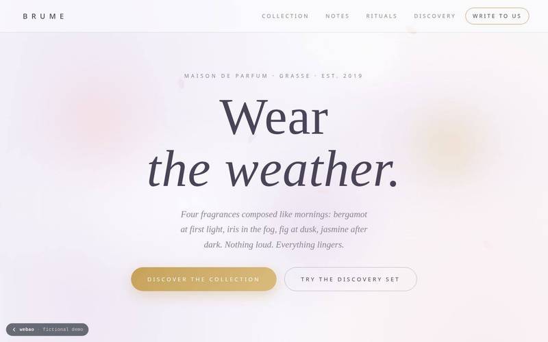 Brume Parfums homepage