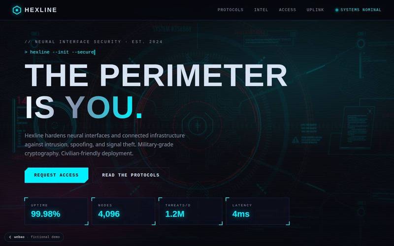 Hexline Systems homepage