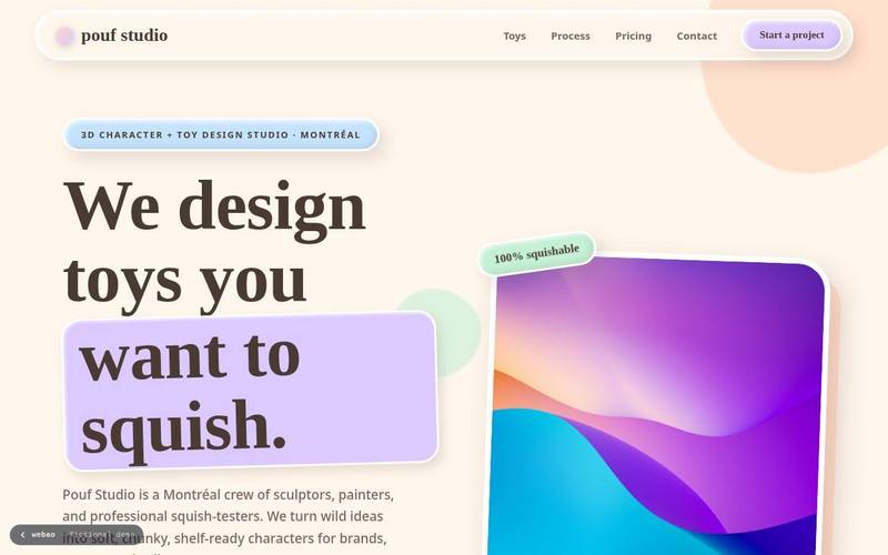 Pouf Studio homepage
