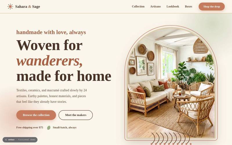 Sahara & Sage homepage