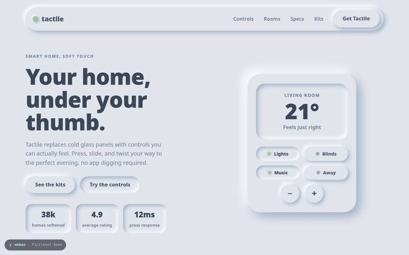 Tactile homepage