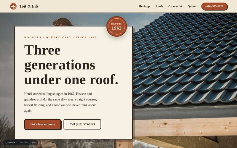 Toit & Fils homepage