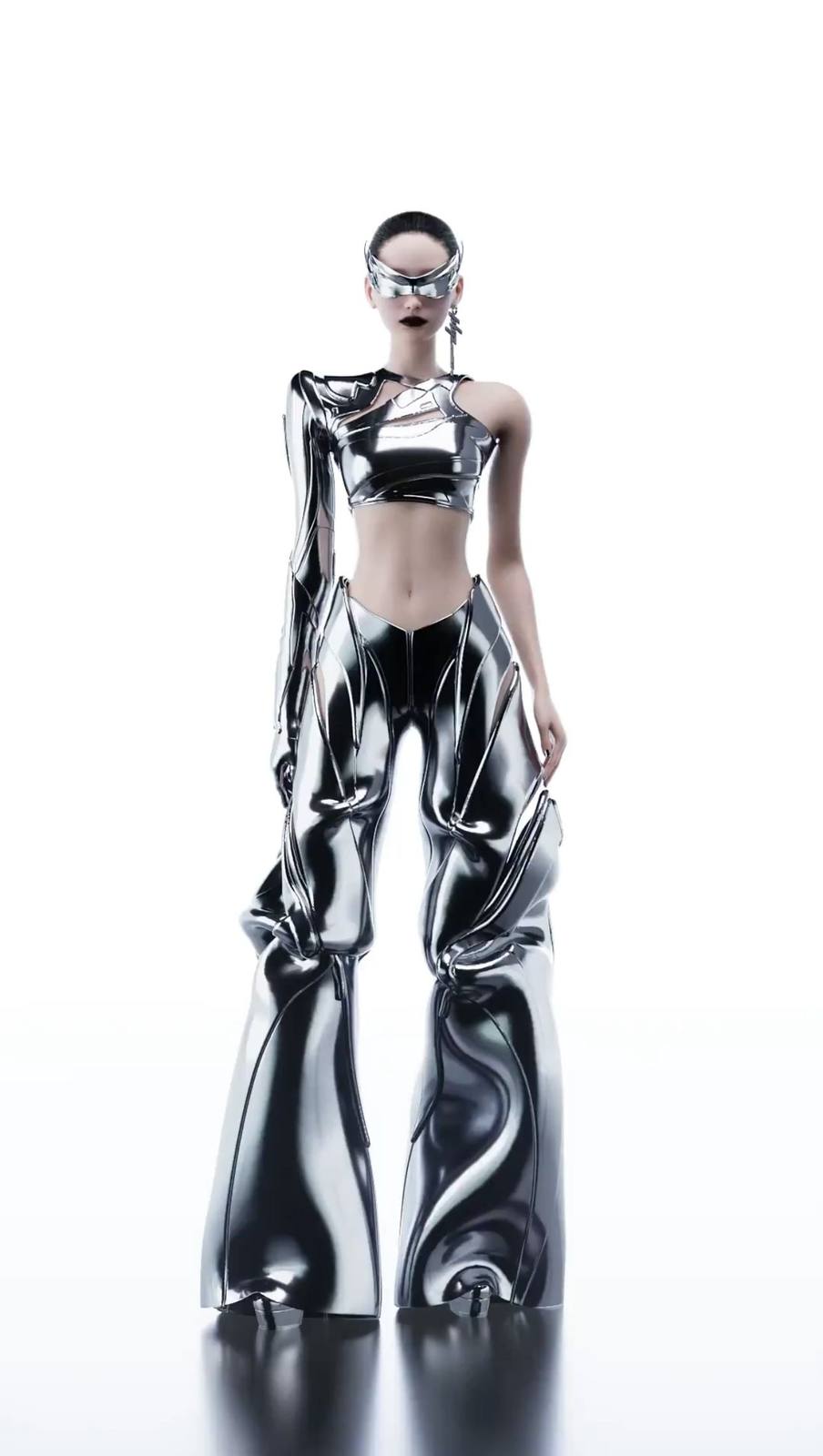 Chrome futuristic editorial look