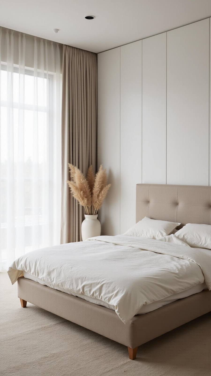 Quiet bedroom in neutral tones
